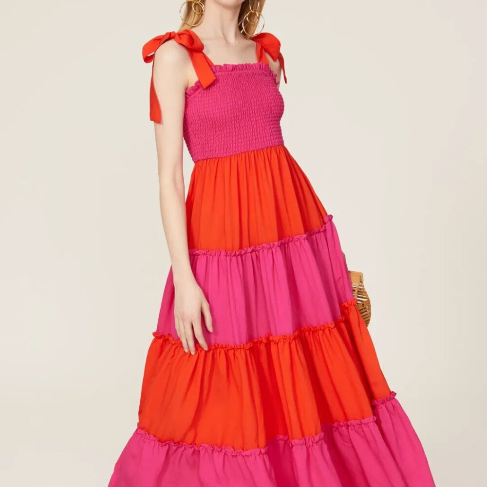 Slate and Willow Colorblock Tie Dress S